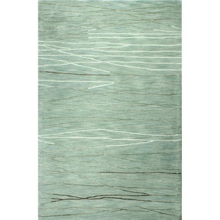 BASHIAN Bashian R129-AQ-8X10-HG238 Greenwich Collection Abstract Contemporary Wool & Viscose Hand Tufted Area Rug; Aqua - 7 ft. 9 in. x 9 ft. 9 in. R129-AQ-8X10-HG238